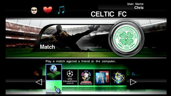 Pro Evolution Soccer 2012 - Menü